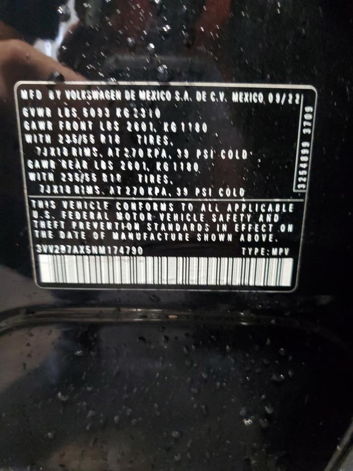 2022 Volkswagen Tiguan Se VIN: 3VV2B7AX5NM174790 Lot: 85738175