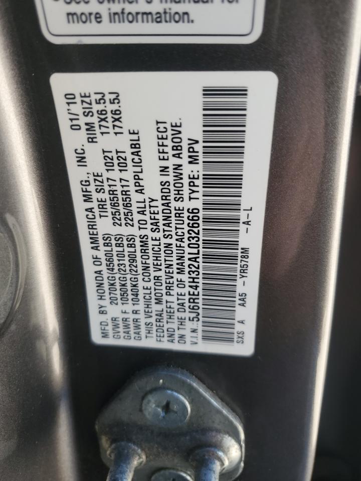 2010 Honda Cr-V Lx VIN: 5J6RE4H32AL032666 Lot: 85827035