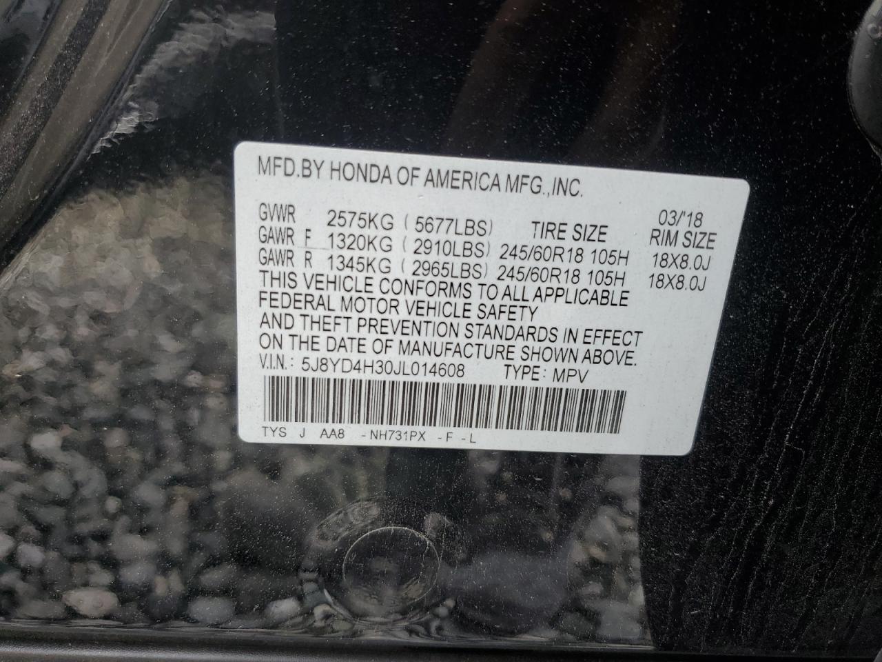2018 Acura Mdx VIN: 5J8YD4H30JL014608 Lot: 85572765