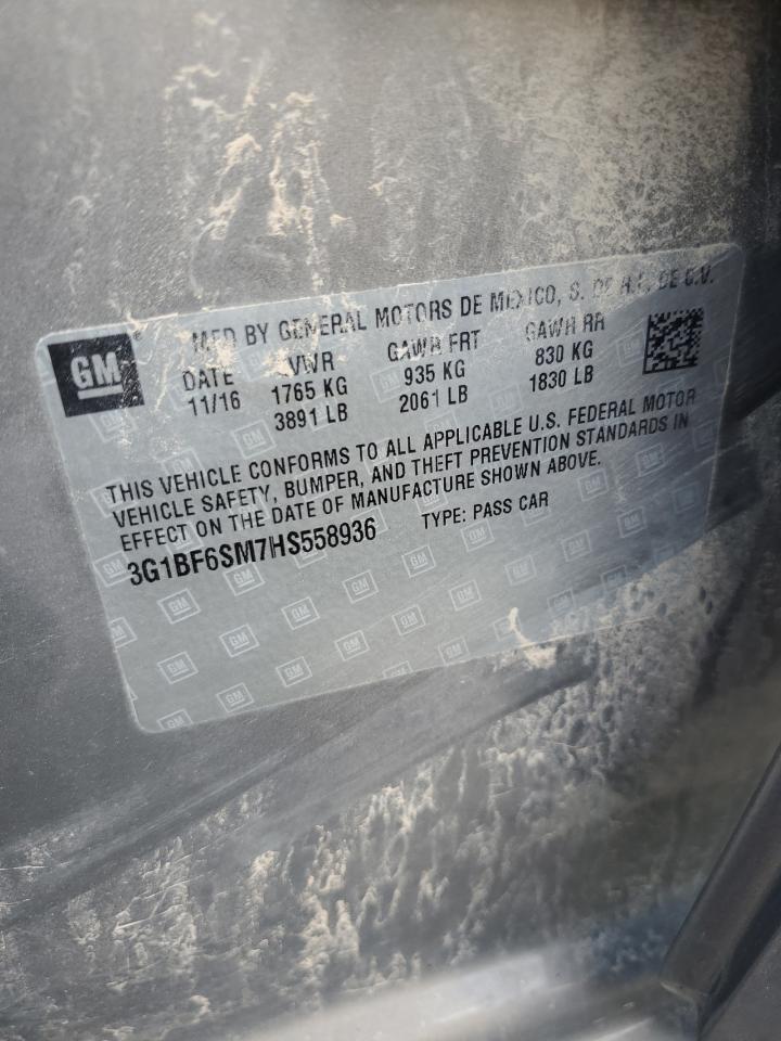2017 Chevrolet Cruze Premier VIN: 3G1BF6SM7HS558936 Lot: 84368935