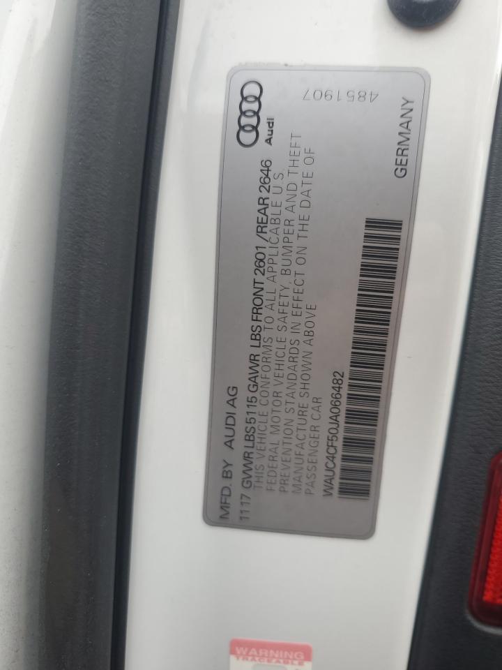 2018 Audi S5 Prestige VIN: WAUC4CF50JA066482 Lot: 86727065