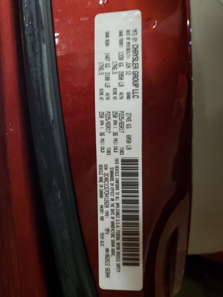 2012 Chrysler Town & Country Touring L VIN: 2C4RC1CG7CR412620 Lot: 85328535