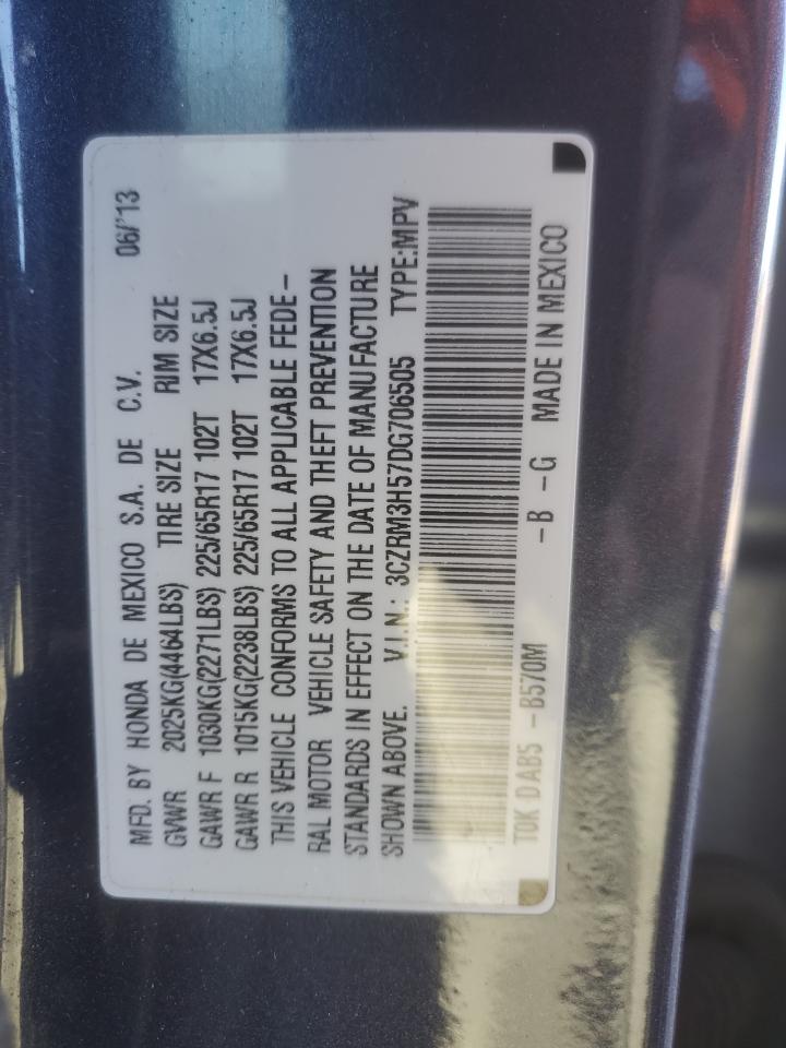 2013 Honda Cr-V Ex VIN: 3CZRM3H57DG706505 Lot: 86467655