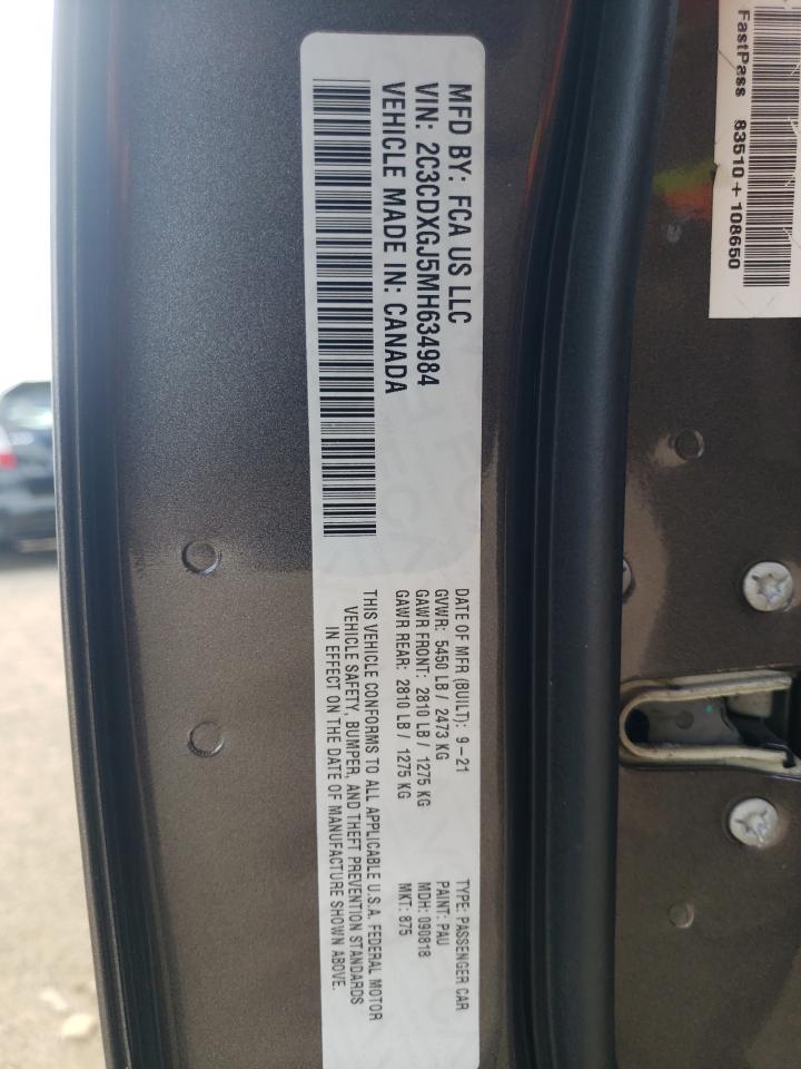 2021 Dodge Charger Scat Pack VIN: 2C3CDXGJ5MH634984 Lot: 82316825