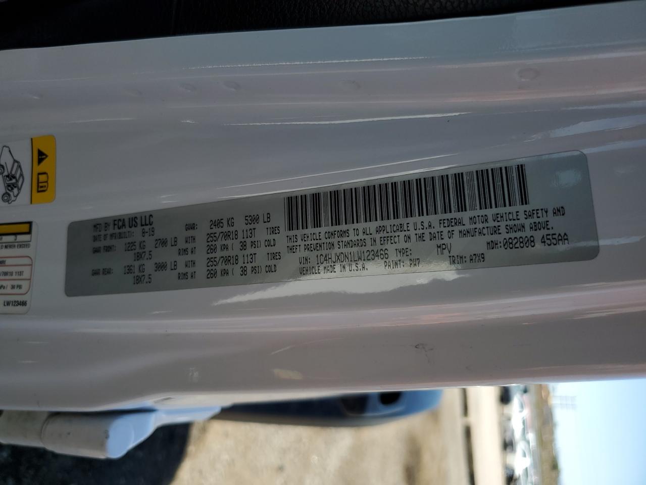 2020 Jeep Wrangler Unlimited Sport VIN: 1C4HJXDN1LW123466 Lot: 85507585