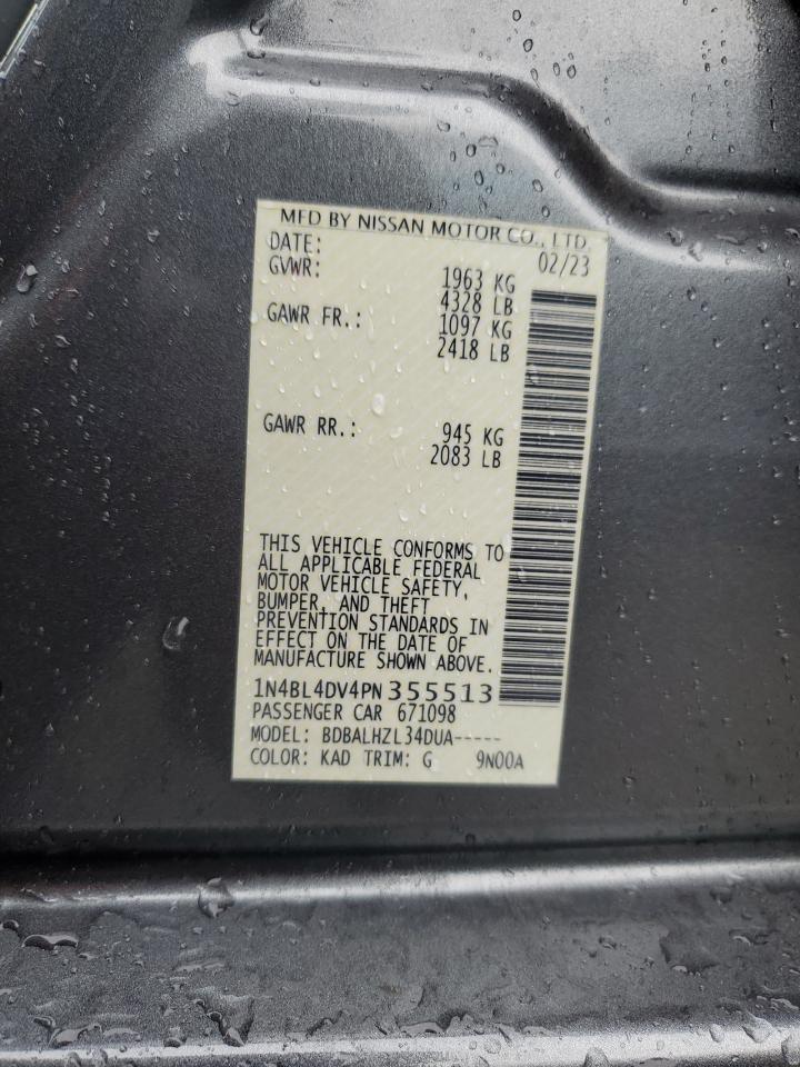 2023 Nissan Altima Sv VIN: 1N4BL4DV4PN355513 Lot: 82436225