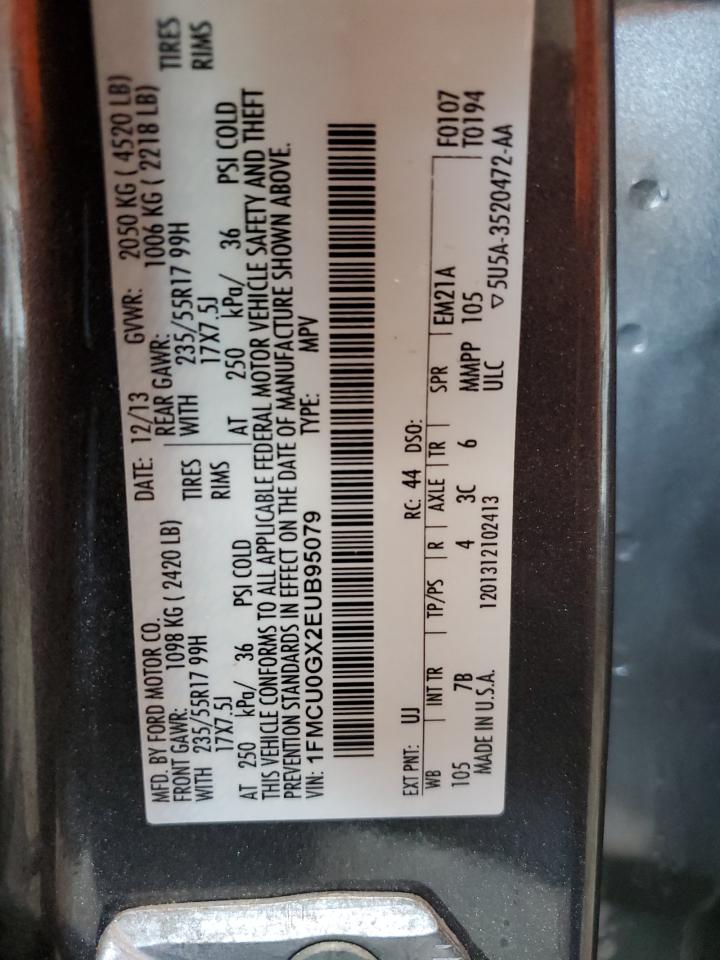 2014 Ford Escape Se VIN: 1FMCU0GX2EUB95079 Lot: 85567115