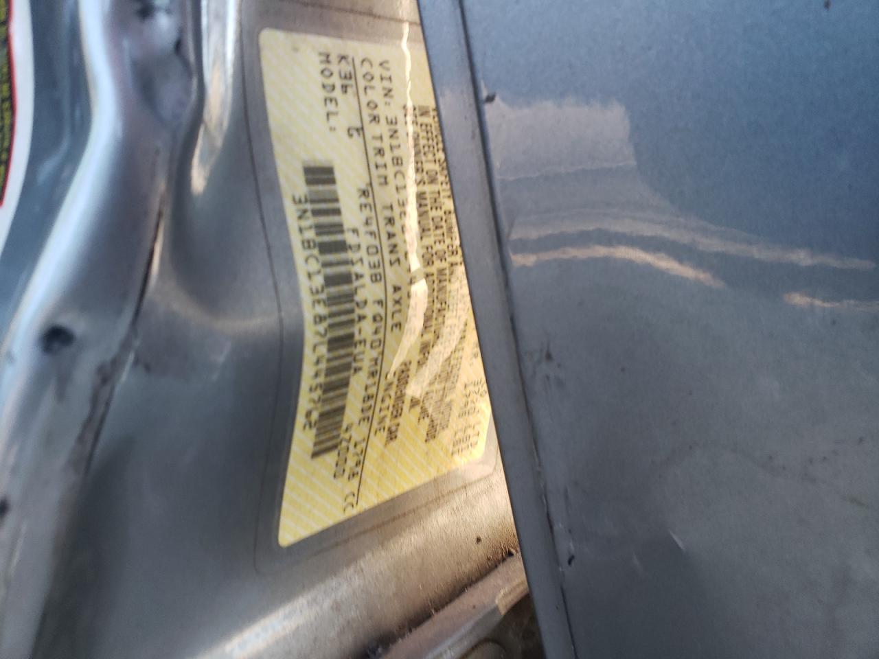 2007 Nissan Versa S VIN: 3N1BC13E87L445762 Lot: 86467795