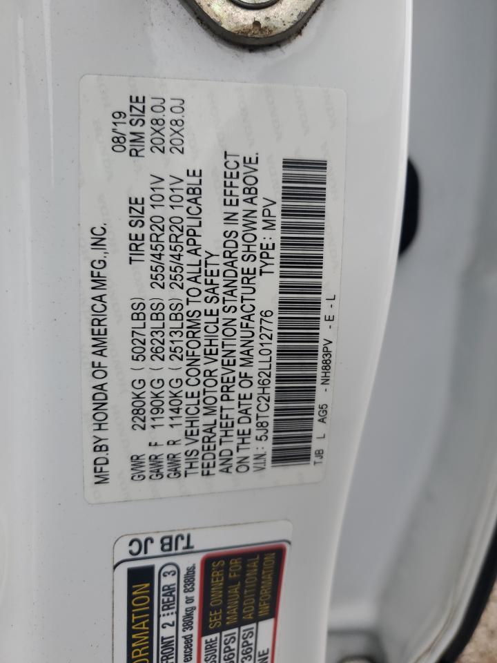 2020 Acura Rdx A-Spec VIN: 5J8TC2H62LL012776 Lot: 86324845