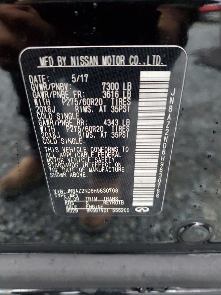 2017 Infiniti Qx80 Base VIN: JN8AZ2ND6H9830768 Lot: 82725555