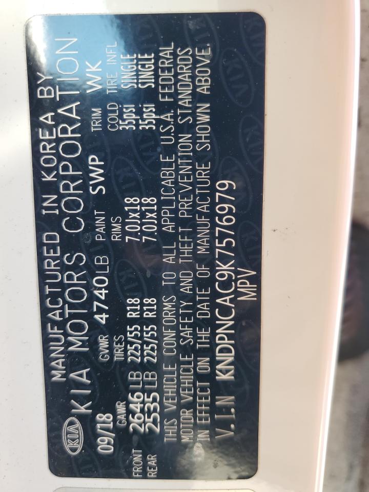 2019 Kia Sportage Ex VIN: KNDPNCAC9K7576979 Lot: 85931165