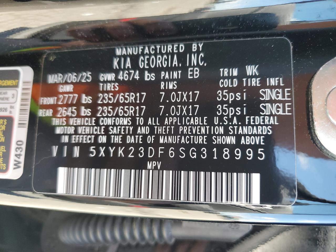 2025 Kia Sportage Lx VIN: 5XYK23DF6SG318995 Lot: 84994075