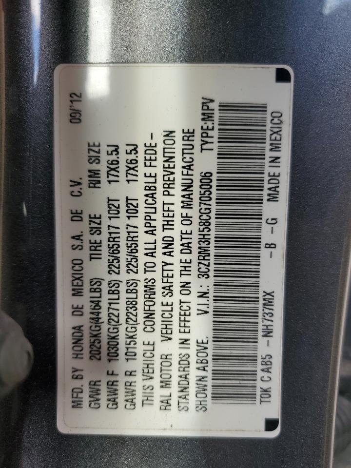 2012 Honda Cr-V Ex VIN: 3CZRM3H58CG705006 Lot: 85915285