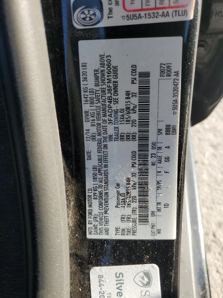 2015 Ford Fiesta Se VIN: 3FADP4BJ8FM160603 Lot: 84815705