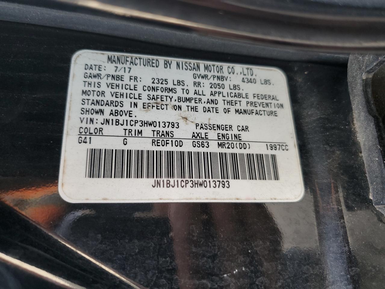 2017 Nissan Rogue Sport S VIN: JN1BJ1CP3HW013793 Lot: 83976655