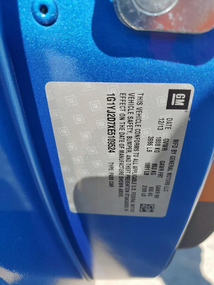 2014 Chevrolet Corvette Stingray Z51 2Lt VIN: 1G1YJ2D7XE5109524 Lot: 84796455