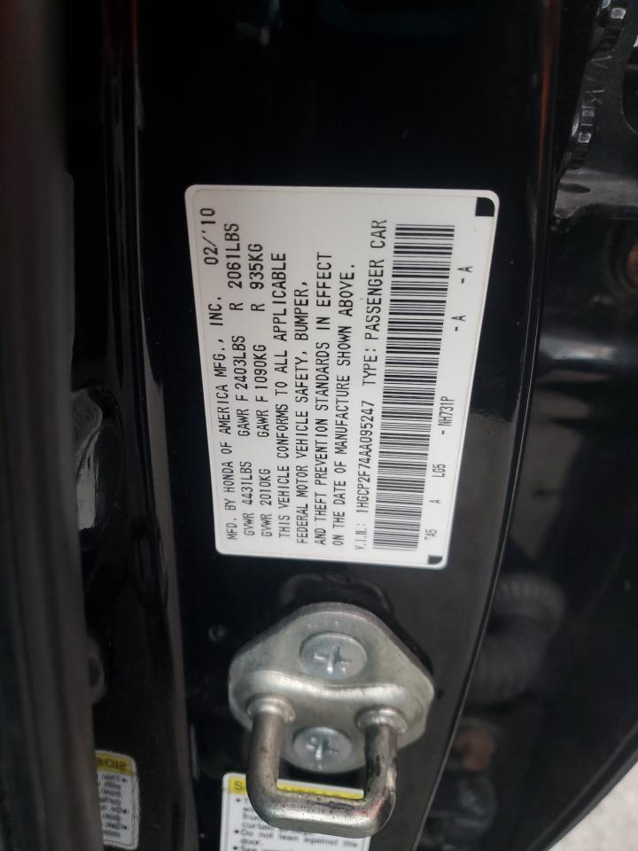 2010 Honda Accord Ex VIN: 1HGCP2F74AA095247 Lot: 84863295