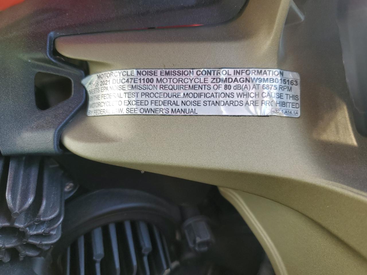 2021 Ducati Panigale V4 VIN: ZDMDAGNW9MB015163 Lot: 83933005