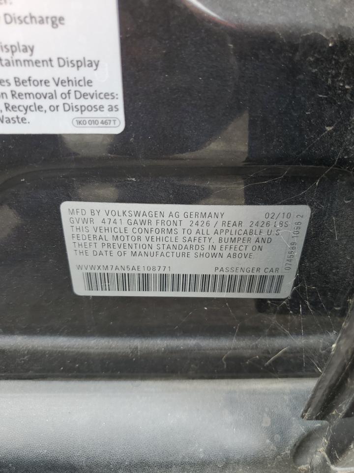 2010 Volkswagen Passat Komfort VIN: WVWXM7AN5AE108771 Lot: 85704375
