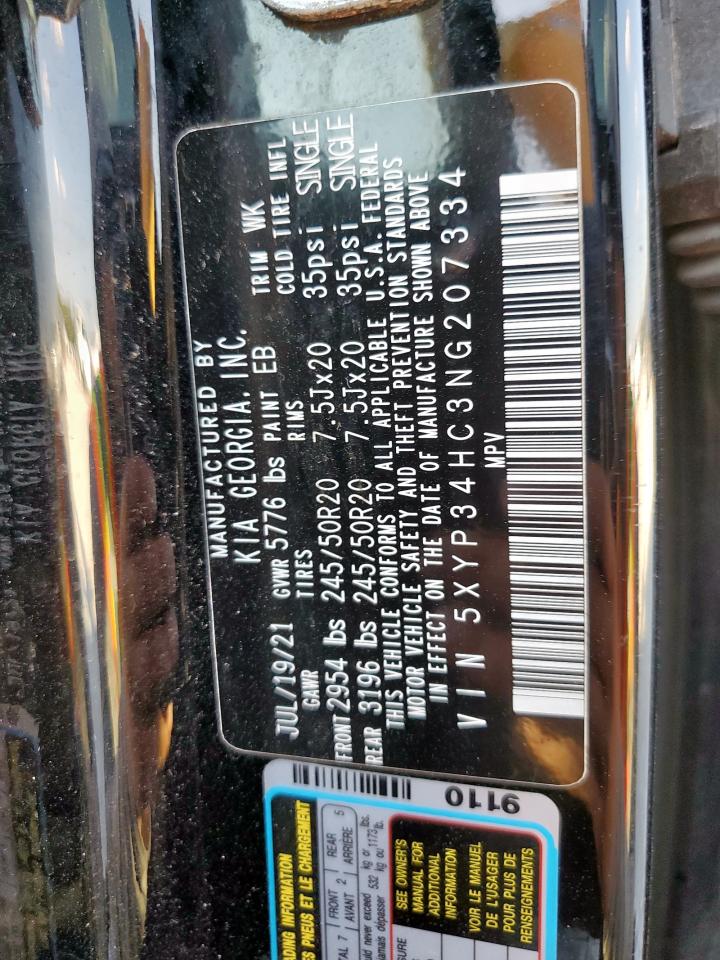 2022 Kia Telluride Ex VIN: 5XYP34HC3NG207334 Lot: 84745945