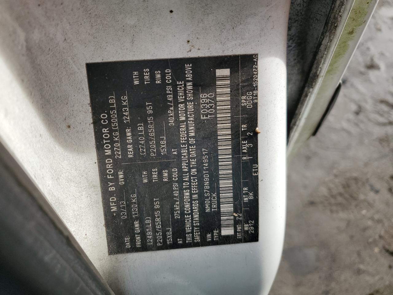 2013 Ford Transit Connect Xlt VIN: NM0LS7BN9DT149517 Lot: 85717725