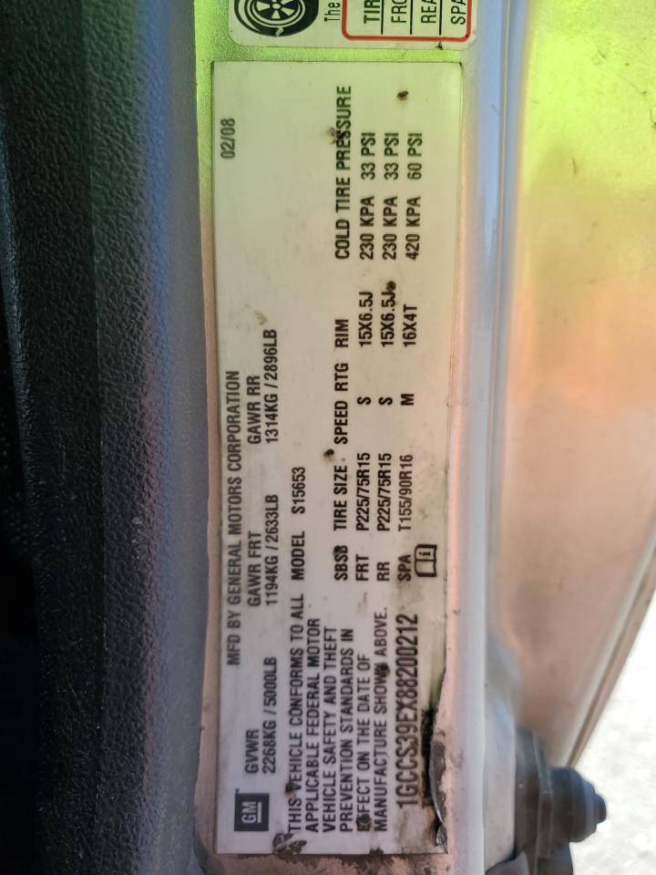 2008 Chevrolet Colorado Lt VIN: 1GCCS39EX88200212 Lot: 82287855