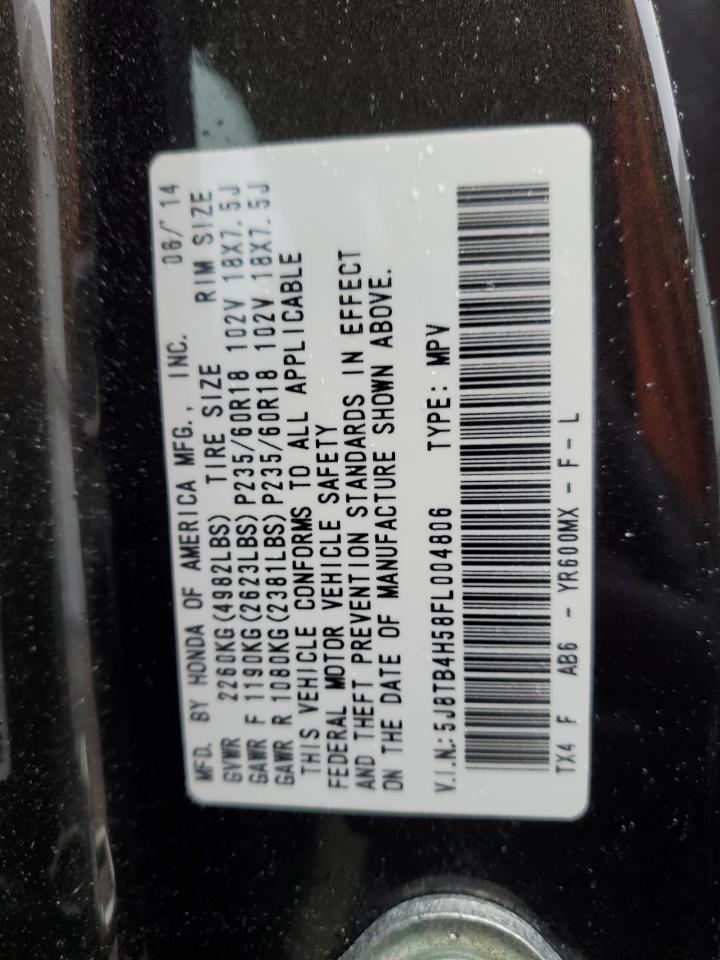 2015 Acura Rdx Technology VIN: 5J8TB4H58FL004806 Lot: 90137195