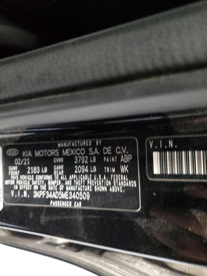 2021 Kia Forte Gt Line VIN: 3KPF34AD5ME340509 Lot: 86525015