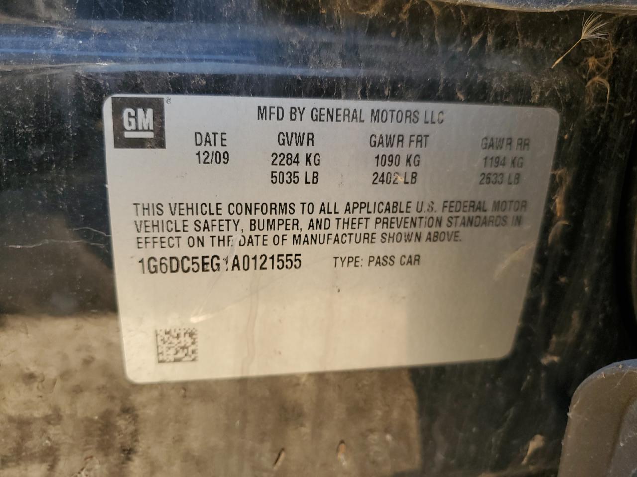 2010 Cadillac Cts VIN: 1G6DC5EG1A0121555 Lot: 86707545