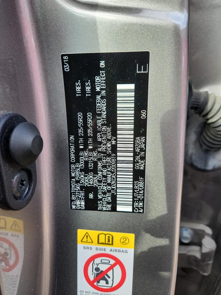 2018 Lexus Rx 350 L VIN: JTJDZKCA5J2009819 Lot: 81229275