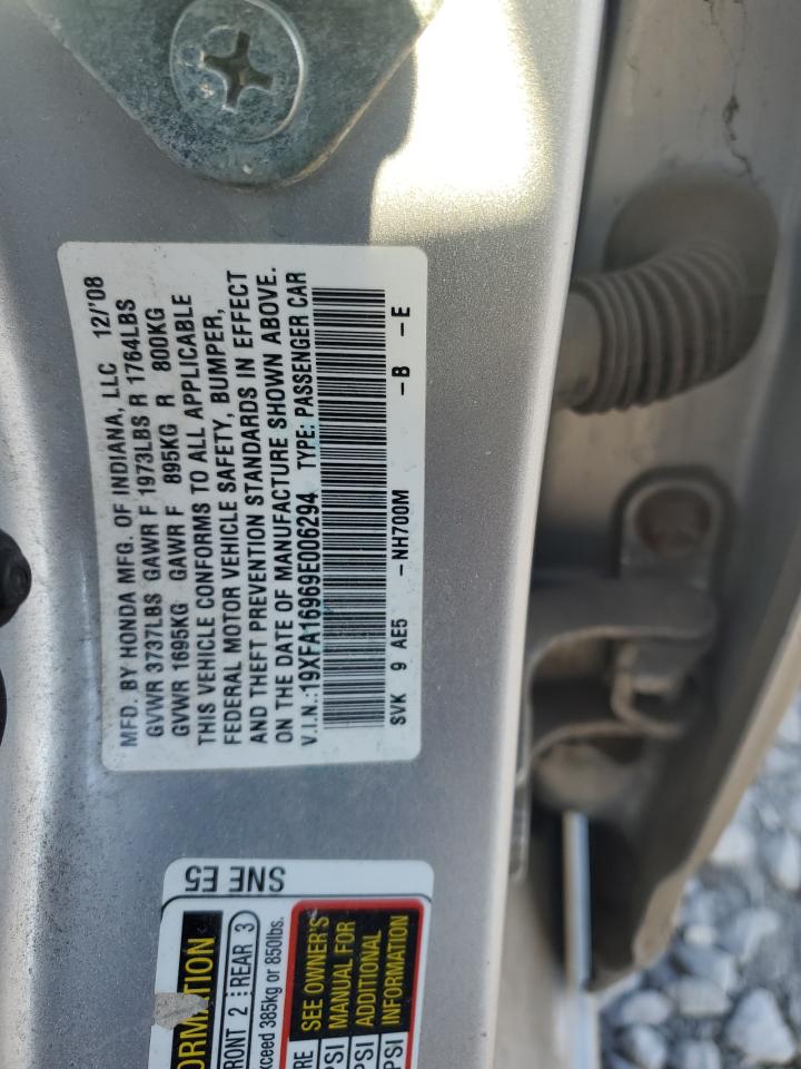 2009 Honda Civic Exl VIN: 19XFA16969E006294 Lot: 86467435