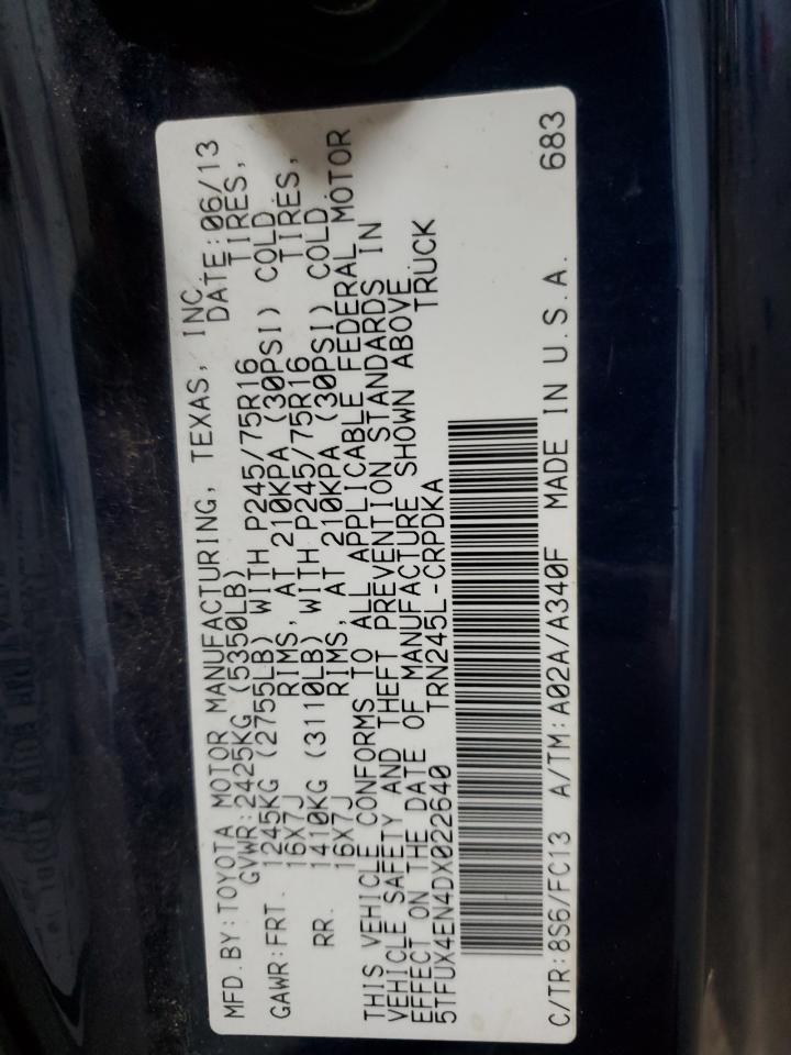 2013 Toyota Tacoma Access Cab VIN: 5TFUX4EN4DX022640 Lot: 82369045