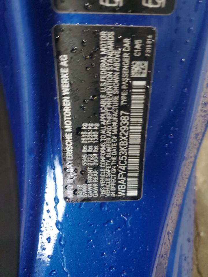 2019 BMW M850Xi VIN: WBAFY4C53KBX29387 Lot: 84414435