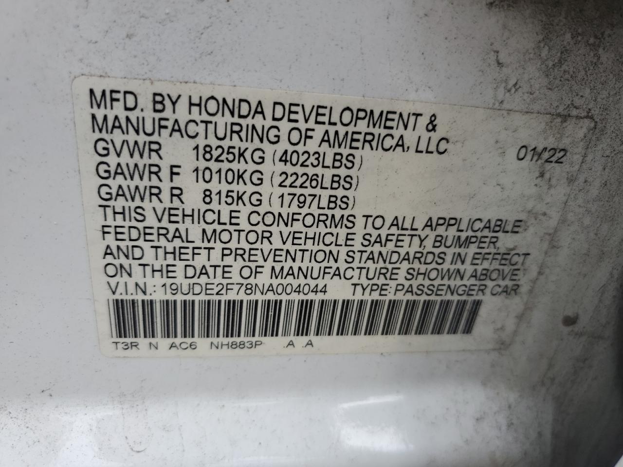 2022 Acura Ilx Premium VIN: 19UDE2F78NA004044 Lot: 84751935