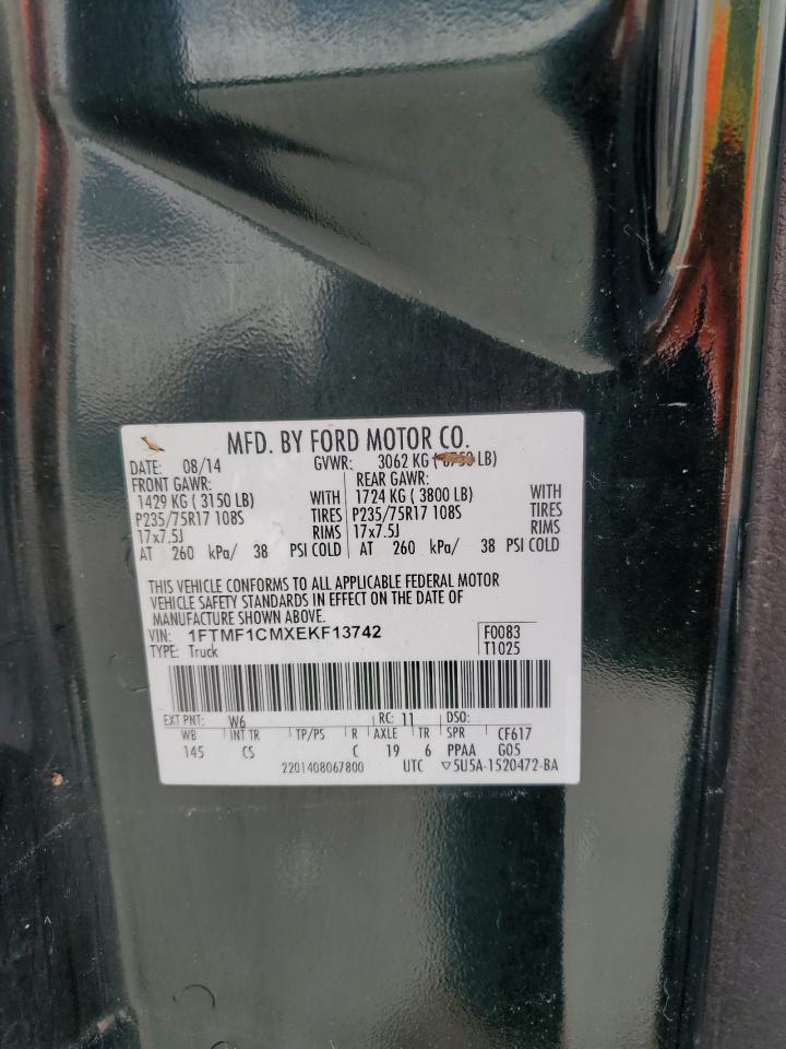 2014 Ford F150 VIN: 1FTMF1CMXEKF13742 Lot: 87004655