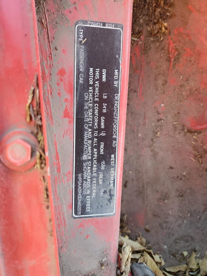 1983 Porsche 944 VIN: WP0AA0943DN452511 Lot: 82349255