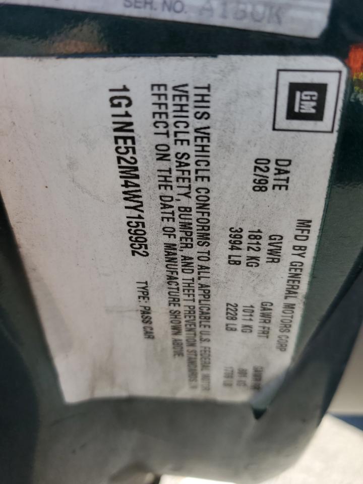 1998 Chevrolet Malibu Ls VIN: 1G1NE52M4WY159952 Lot: 85171445