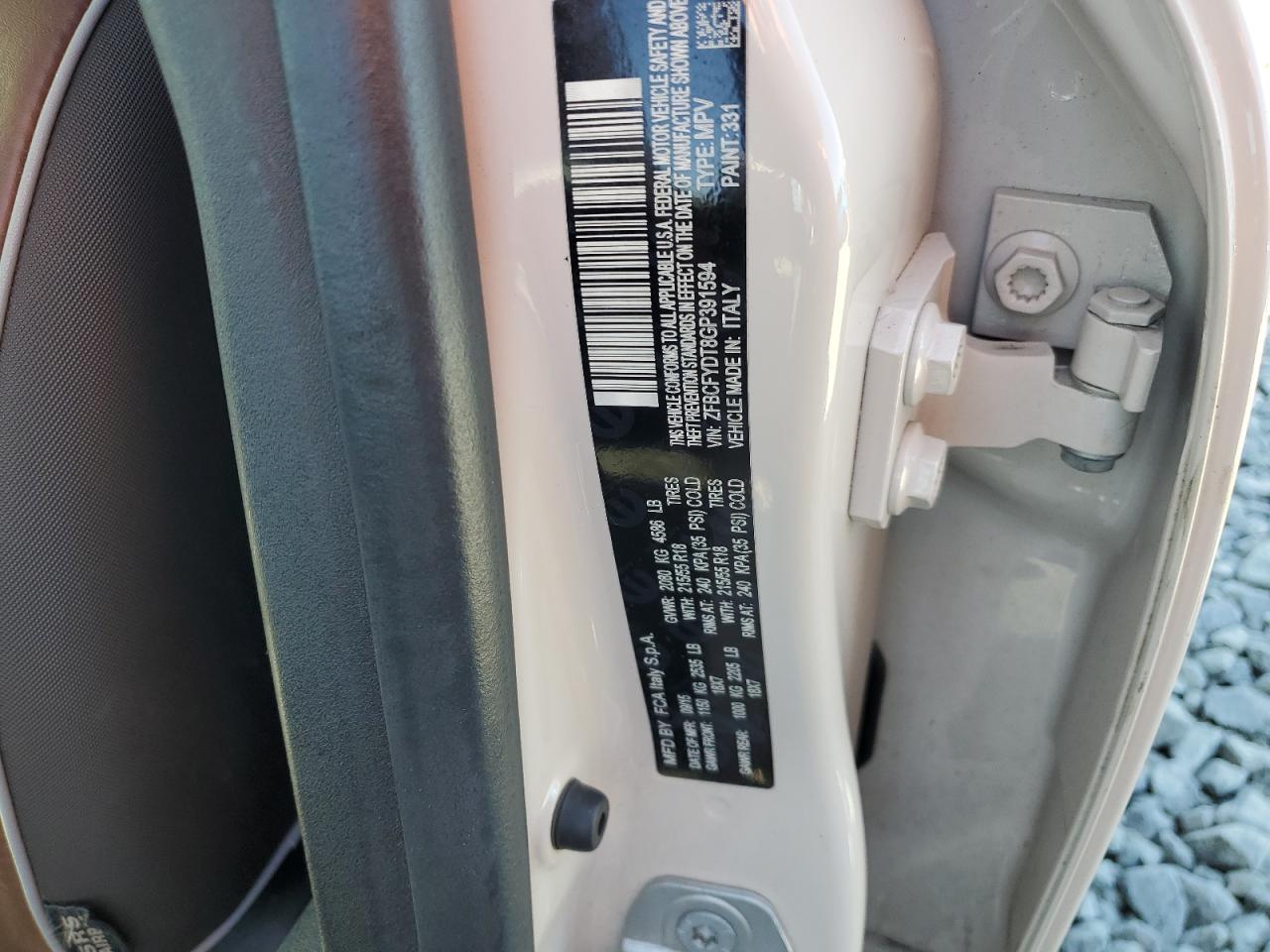 2016 Fiat 500X Lounge VIN: ZFBCFYDT8GP391594 Lot: 87081275