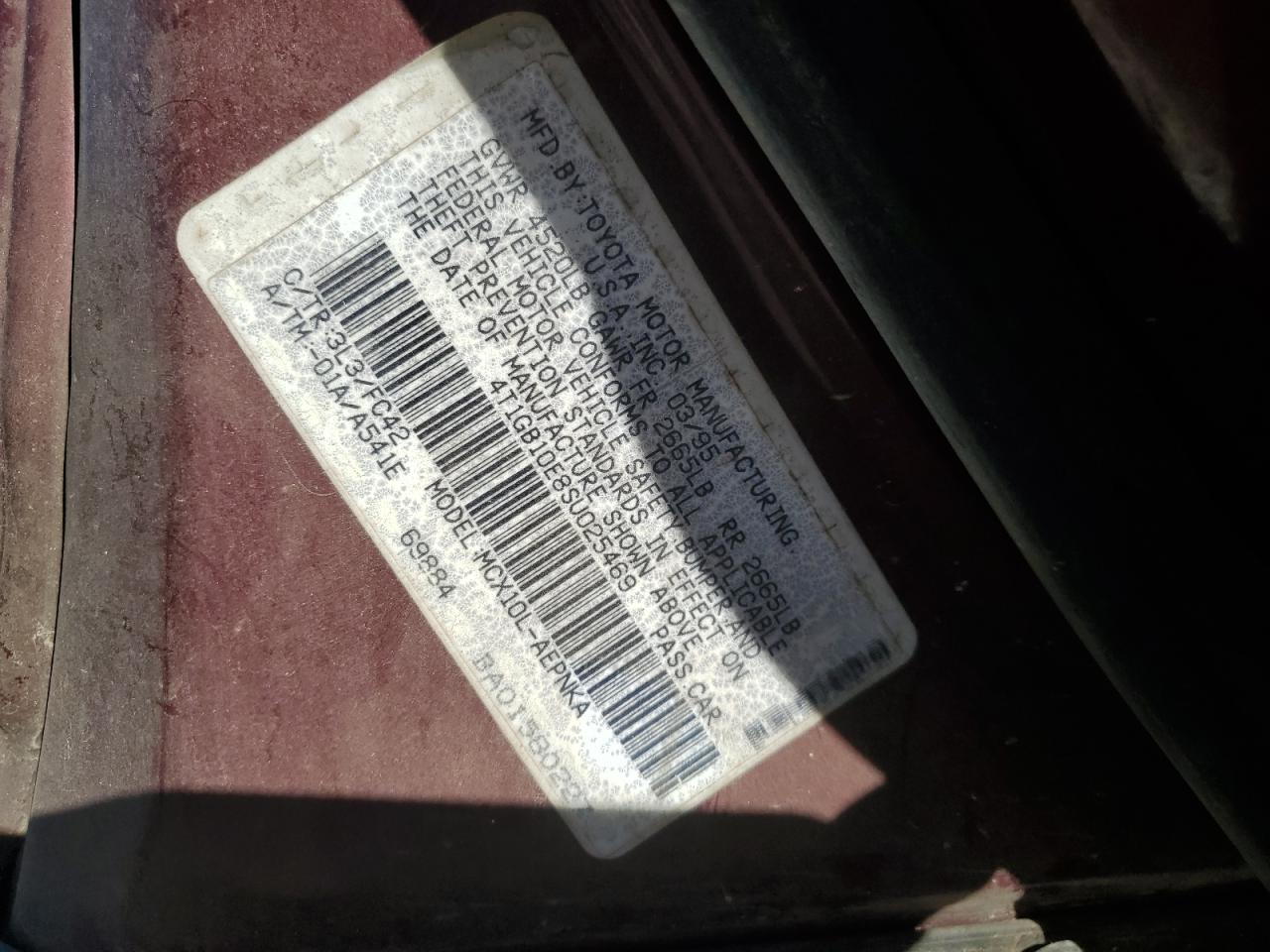 1995 Toyota Avalon Xl VIN: 4T1GB10E8SU025469 Lot: 86640255