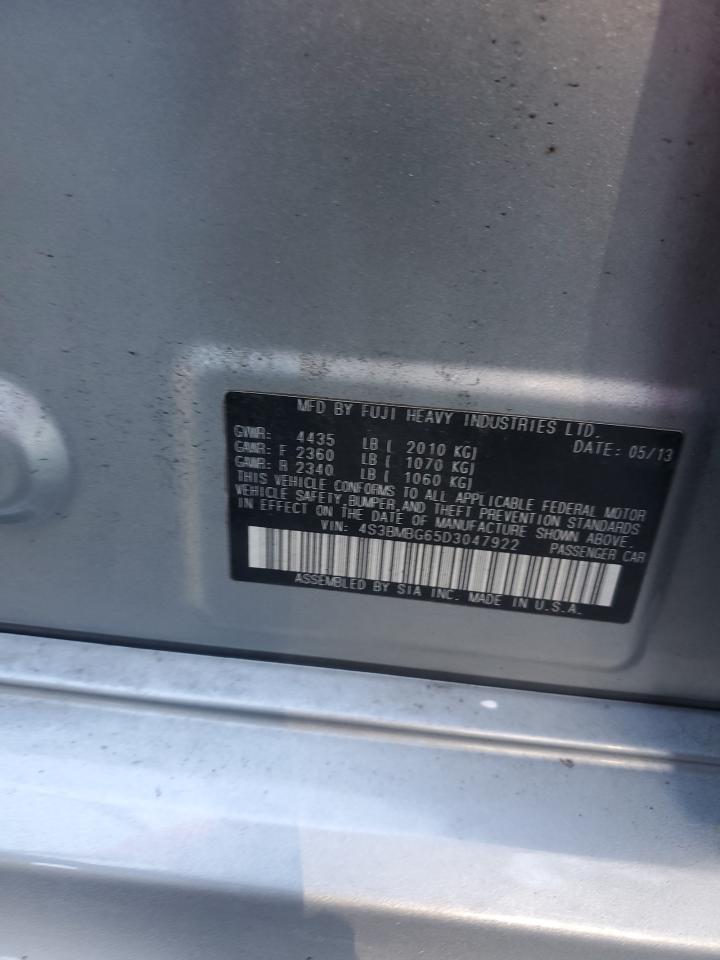 2013 Subaru Legacy 2.5I Premium VIN: 4S3BMBG65D3047922 Lot: 90287775