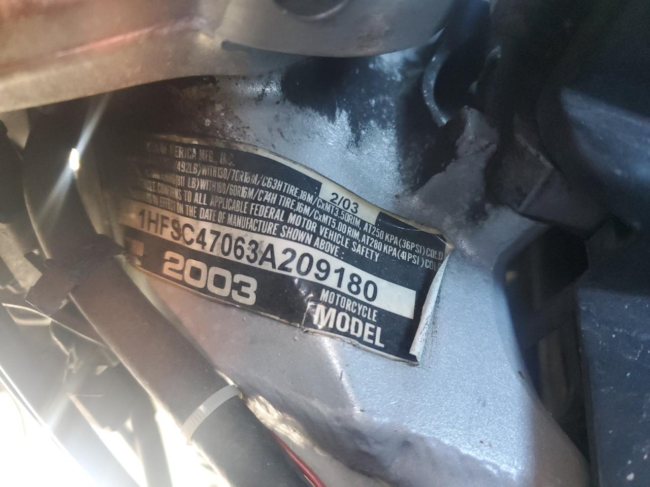 2003 Honda Gl1800 VIN: 1HFSC47063A209180 Lot: 84219815