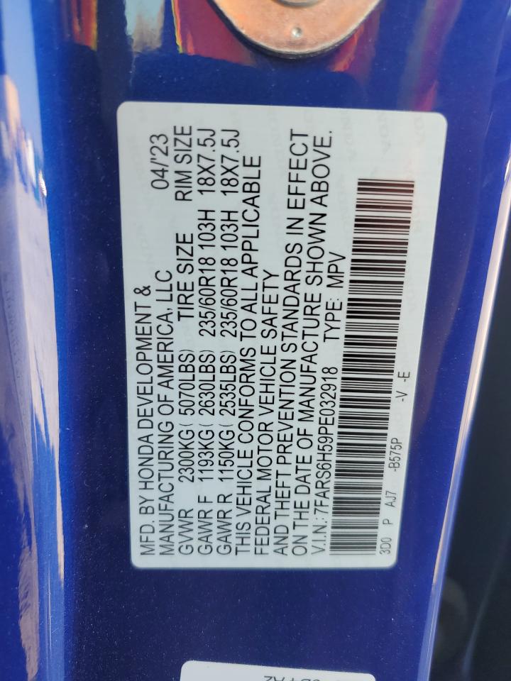 2023 Honda Cr-V Sport VIN: 7FARS6H59PE032918 Lot: 82566815