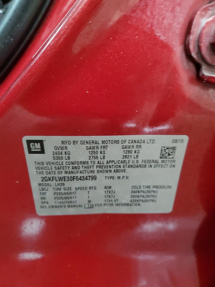 2015 GMC Terrain Sle VIN: 2GKFLWE30F6434799 Lot: 84743035