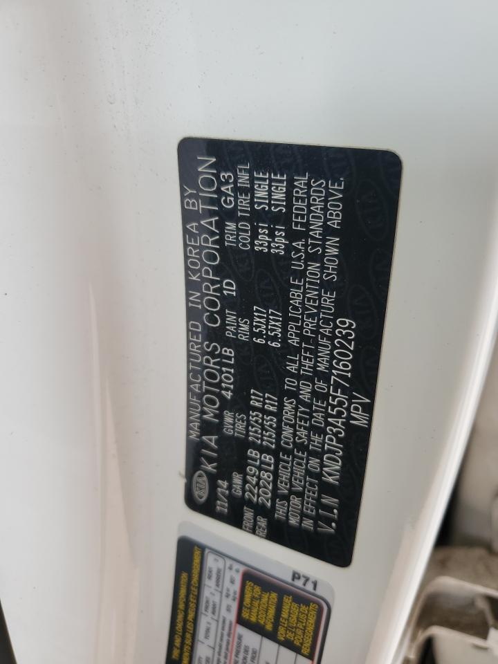 2015 Kia Soul + VIN: KNDJP3A55F7160239 Lot: 85835875