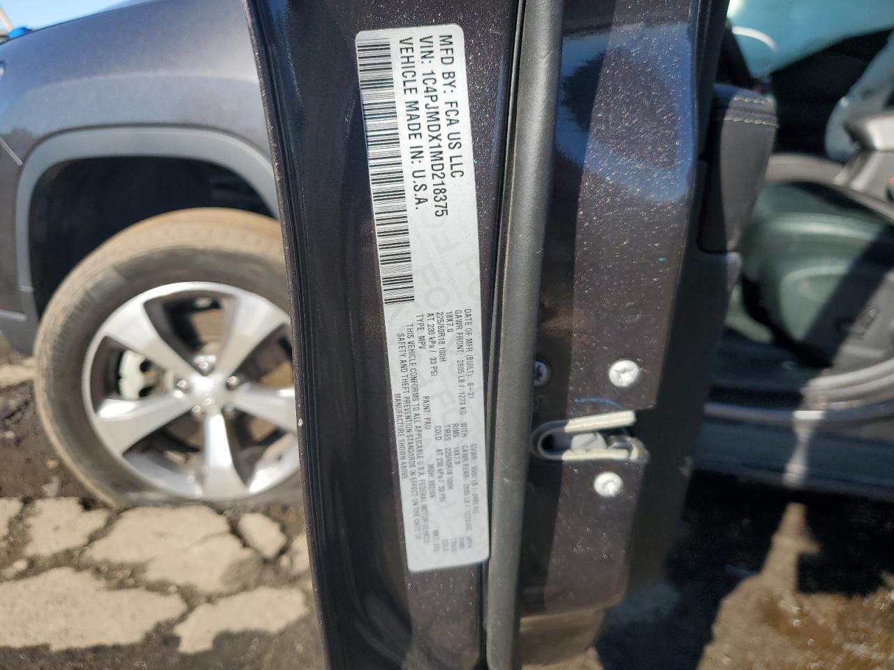 2021 Jeep Cherokee Limited VIN: 1C4PJMDX1MD218375 Lot: 87191395