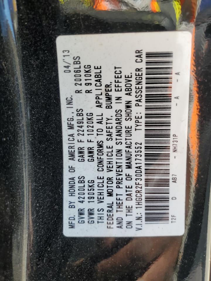 2013 Honda Accord Lx VIN: 1HGCR2F30DA173552 Lot: 84798565