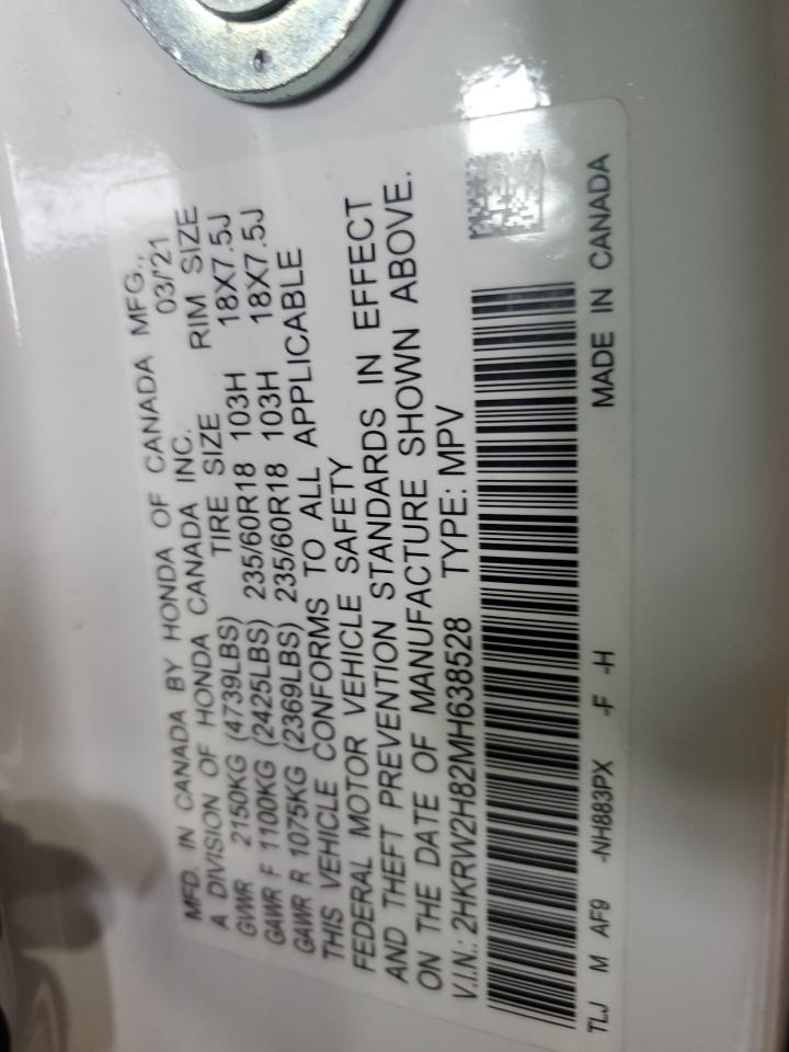 2021 Honda Cr-V Exl VIN: 2HKRW2H82MH638528 Lot: 89847185