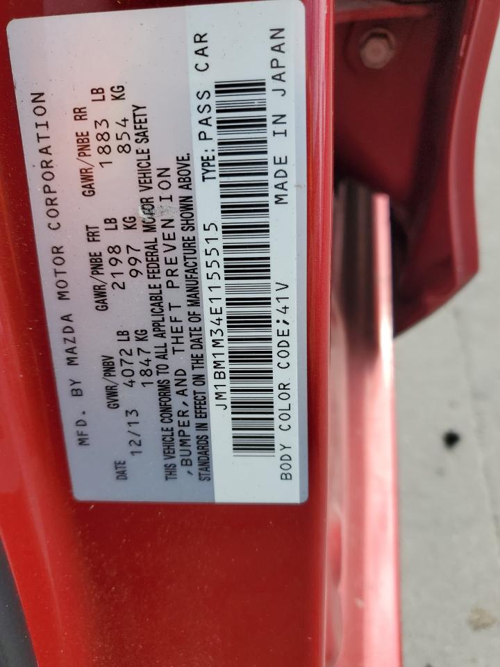 2014 Mazda 3 Grand Touring VIN: JM1BM1M34E1155515 Lot: 81910375