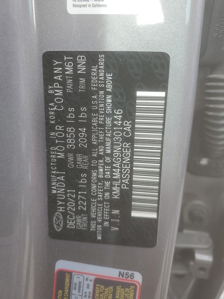 2022 Hyundai Elantra Sel VIN: KMHLM4AG9NU301446 Lot: 86715505