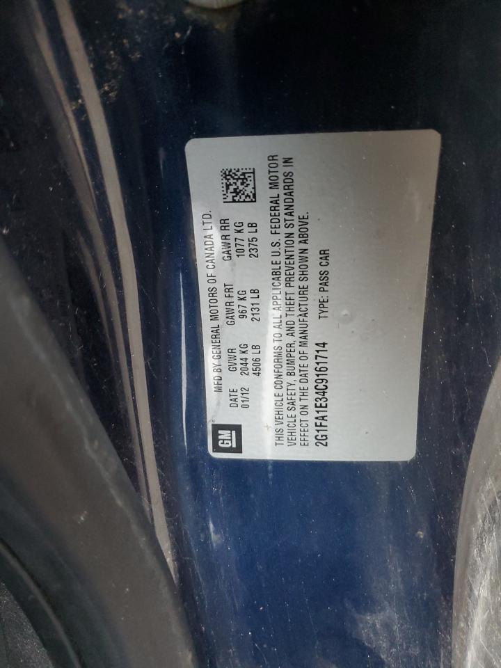 2012 Chevrolet Camaro Ls VIN: 2G1FA1E34C9161714 Lot: 86486295